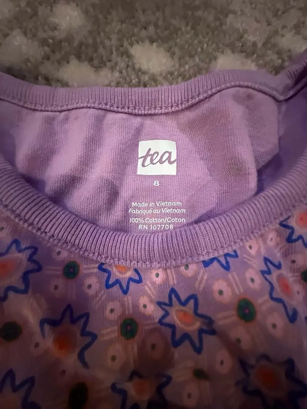 Tea Collection Twirl Dress Girls Size 8 Korean Tiles Purple Floral